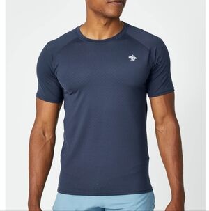 Rabbit Running Mens T-Shirt EZ Perf Short Sleeve Performance Gym Blue Medium